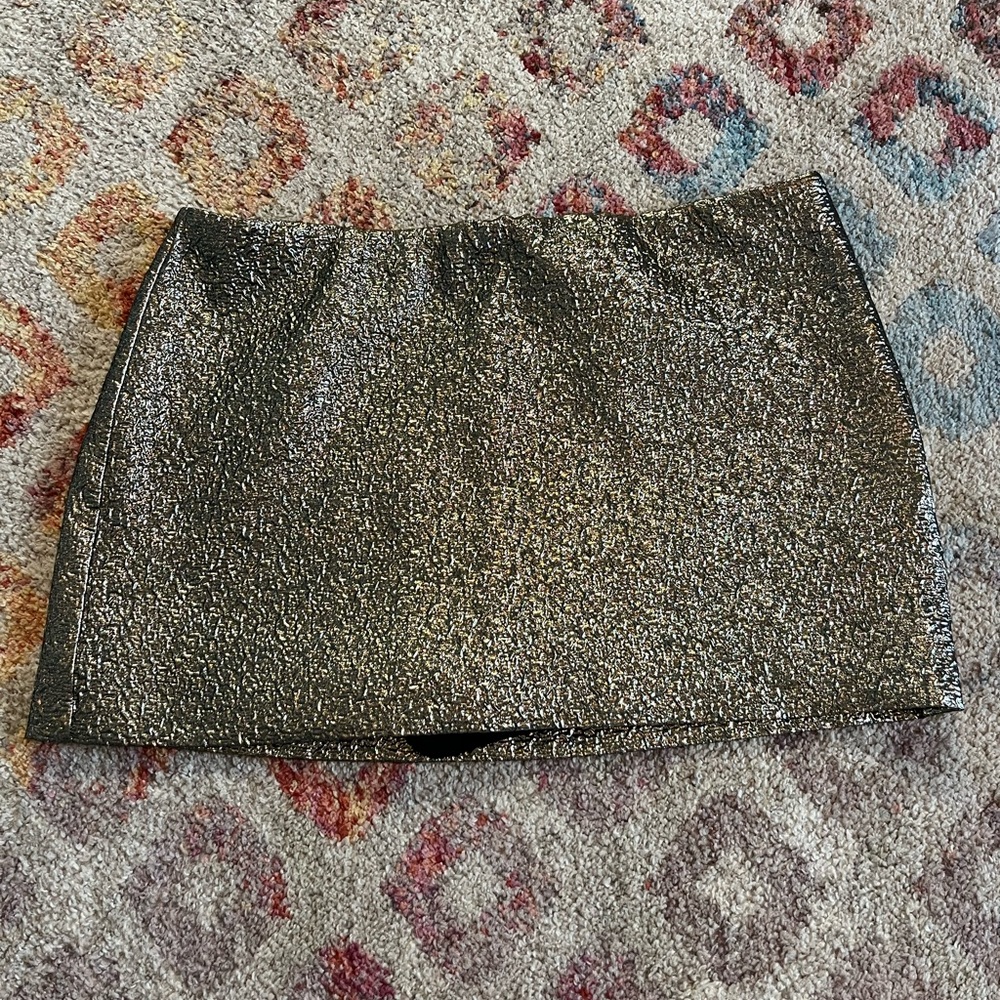 Abercrombie & Fitch Metallic Gold Glitter Mini Skirt
